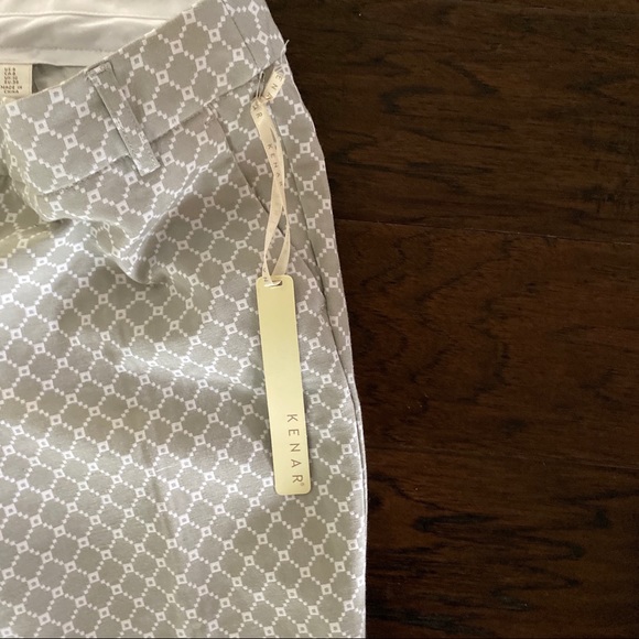 Kenar NWT GRAY PANTS Windowpane Jacquard Size 6 - Picture 5 of 10